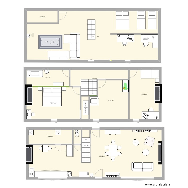 Maison. Plan de 12 pièces et 204 m2