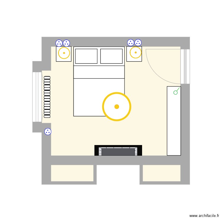 Manoir 1er étage PETITE CHAMBRE AMENAGEE. Plan de 0 pièce et 0 m2