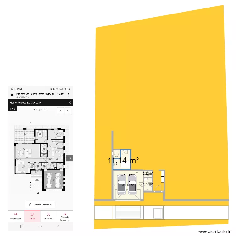 projet ancier. Plan de 