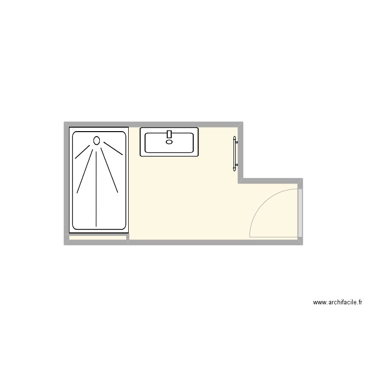 Leveque. Plan de 2 pièces et 5 m2