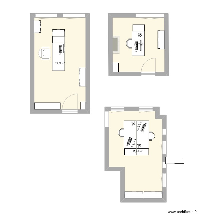 A76 C13 Coubertin. Plan de 3 pièces et 48 m2