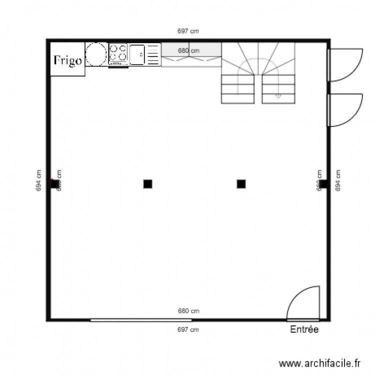 Plan Projet Agop RDC murs. Plan de 0 pièce et 0 m2