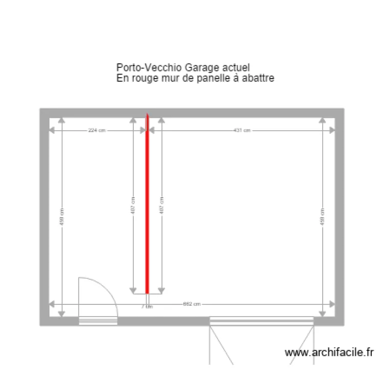 garage actuel. Plan de 
