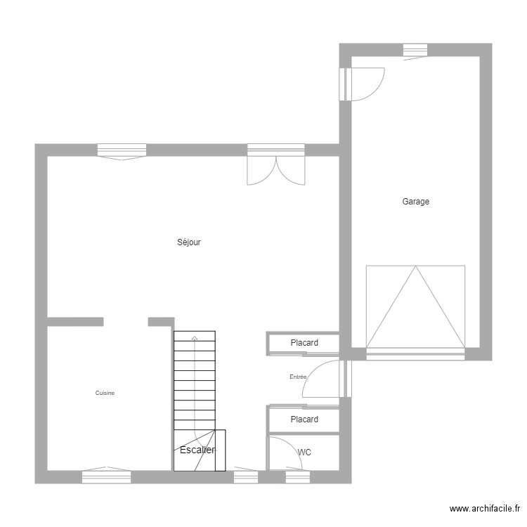 ROBERT RDC. Plan de 5 pièces et 75 m2