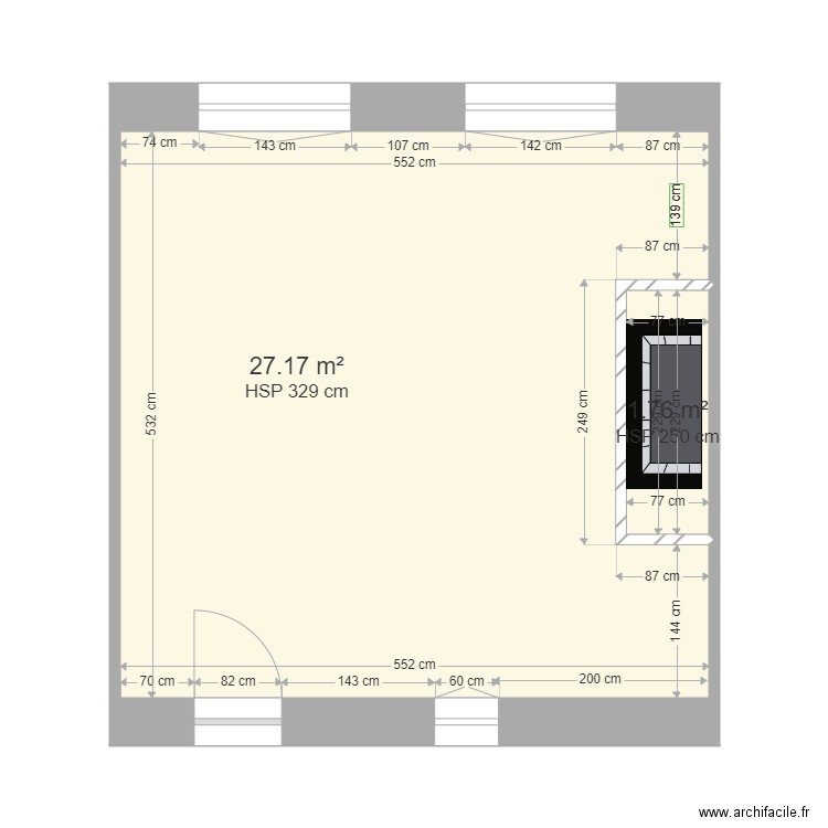 Piece 1er Facade Chandeliers. Plan de 0 pièce et 0 m2