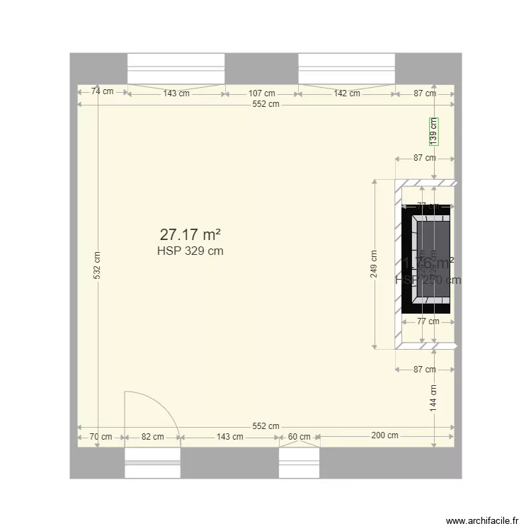 Piece 1er Facade Chandeliers. Plan de 