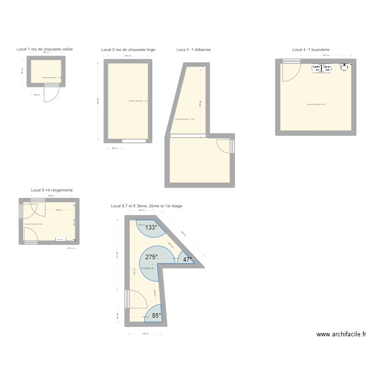 RADISSON Liège. Plan de 7 pièces et 66 m2