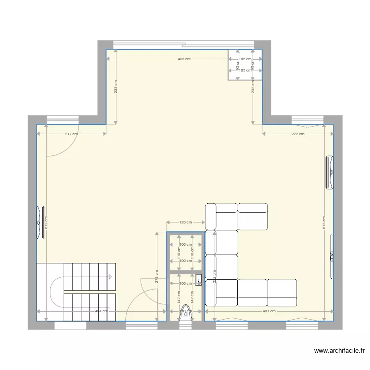Stacch1 sans meubles. Plan de 