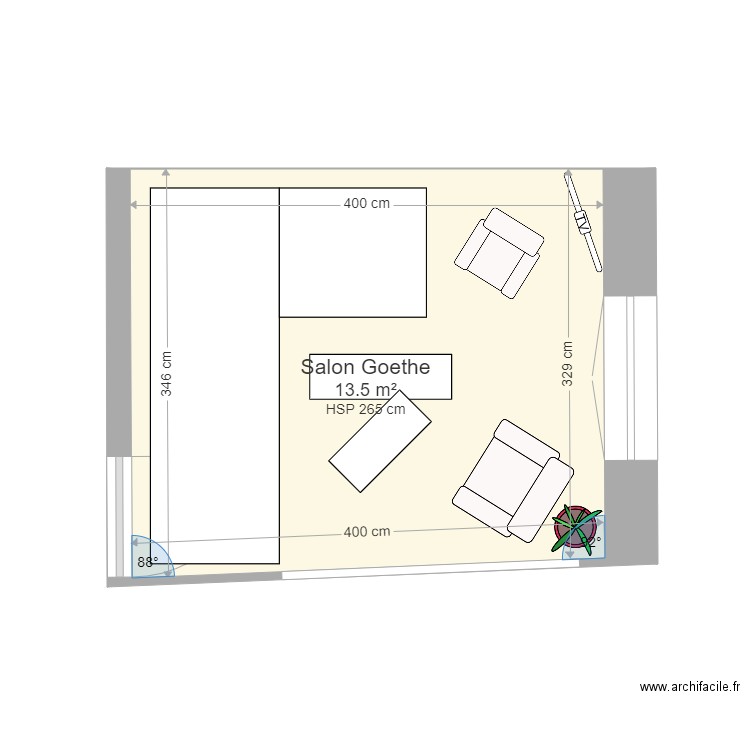 Salon Goethe. Plan de 0 pièce et 0 m2