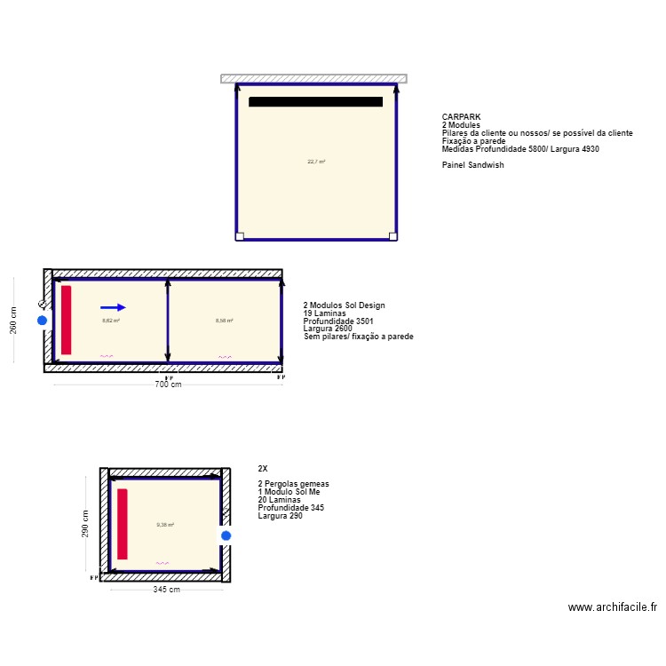 Amelie Morisot - CarPARK. Plan de 4 pièces et 49 m2