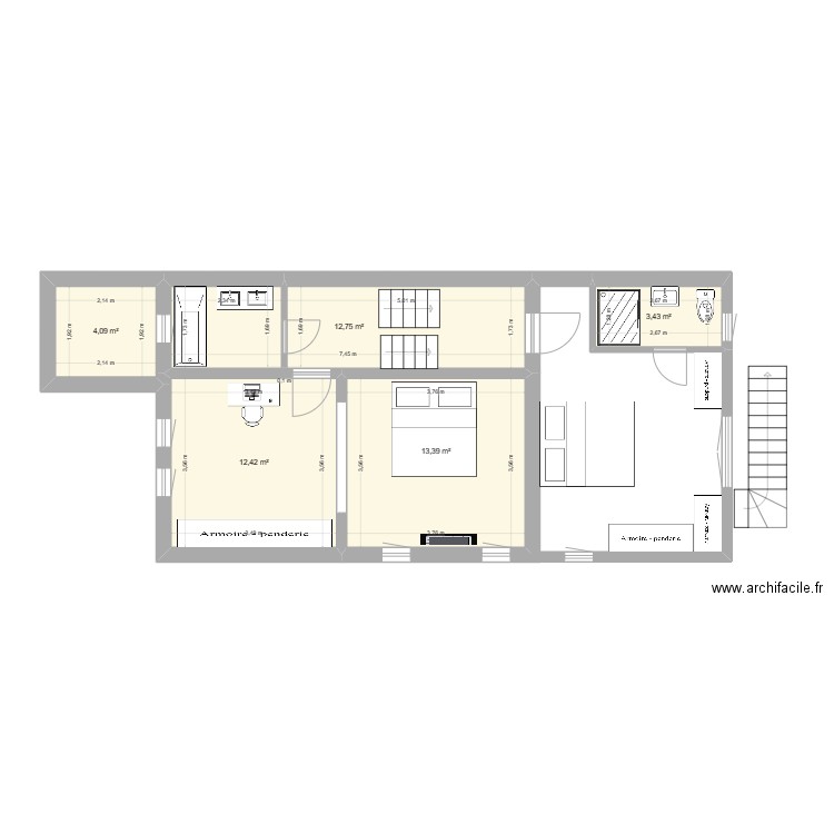 Gevaert 114 étage 1. Plan de 0 pièce et 0 m2