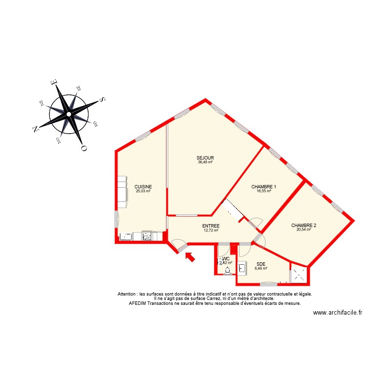 BI 8413. Plan de 10 pièces et 124 m2