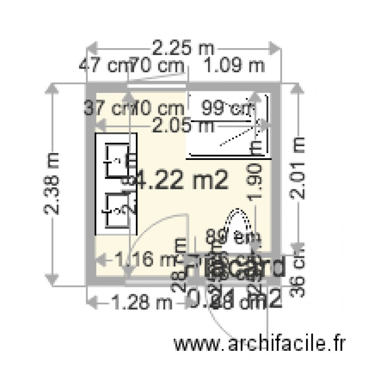 SALLE DE BAIN. Plan de 0 pièce et 0 m2