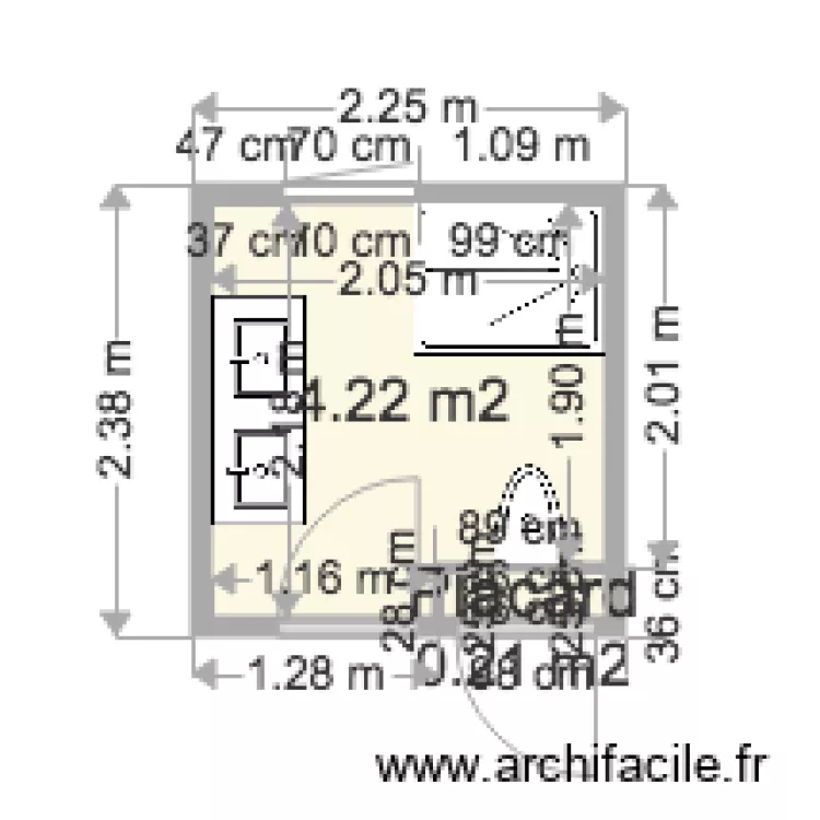SALLE DE BAIN. Plan de 