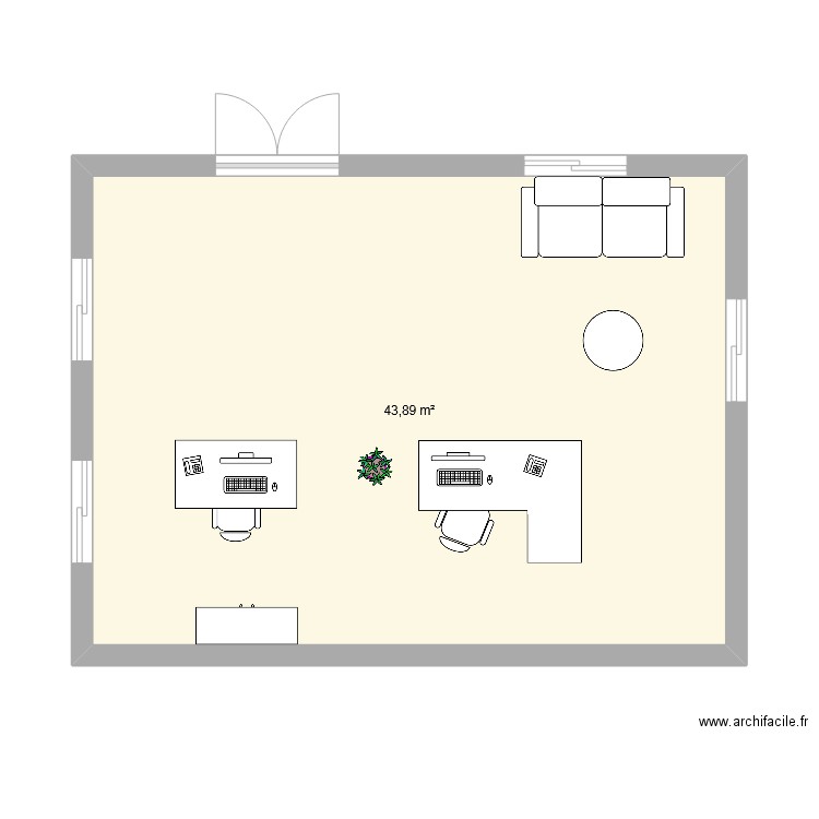 mon bureau. Plan de 0 pièce et 0 m2