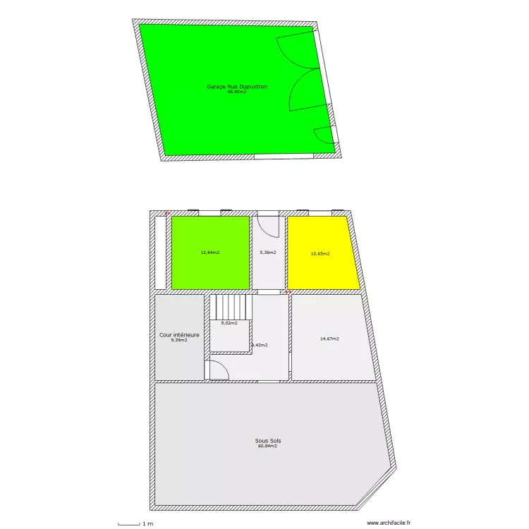 Gambetta 21 Niveau -1. Plan de 