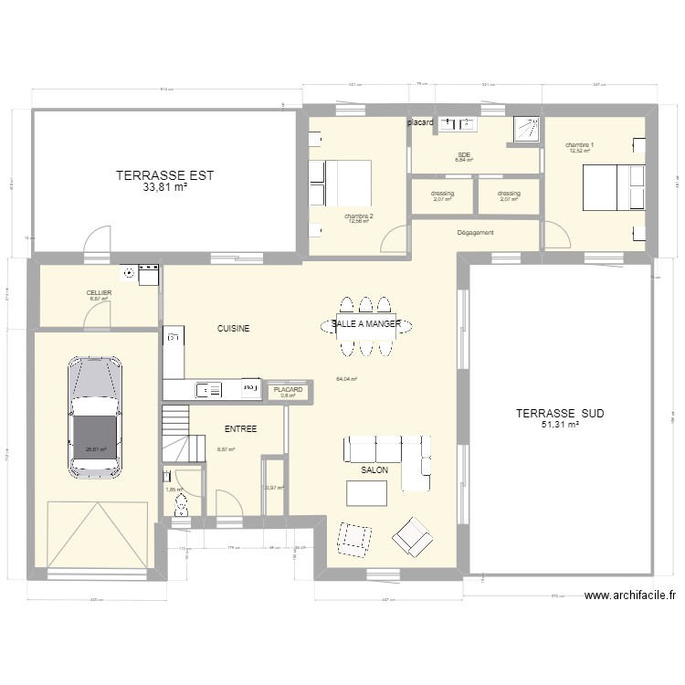 NANTES bis. Plan de 14 pièces et 231 m2