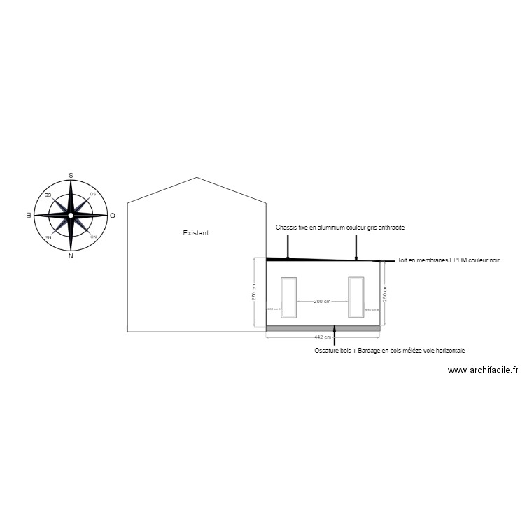 PCMI5c Façade SUD REFAIT. Plan de 0 pièce et 0 m2