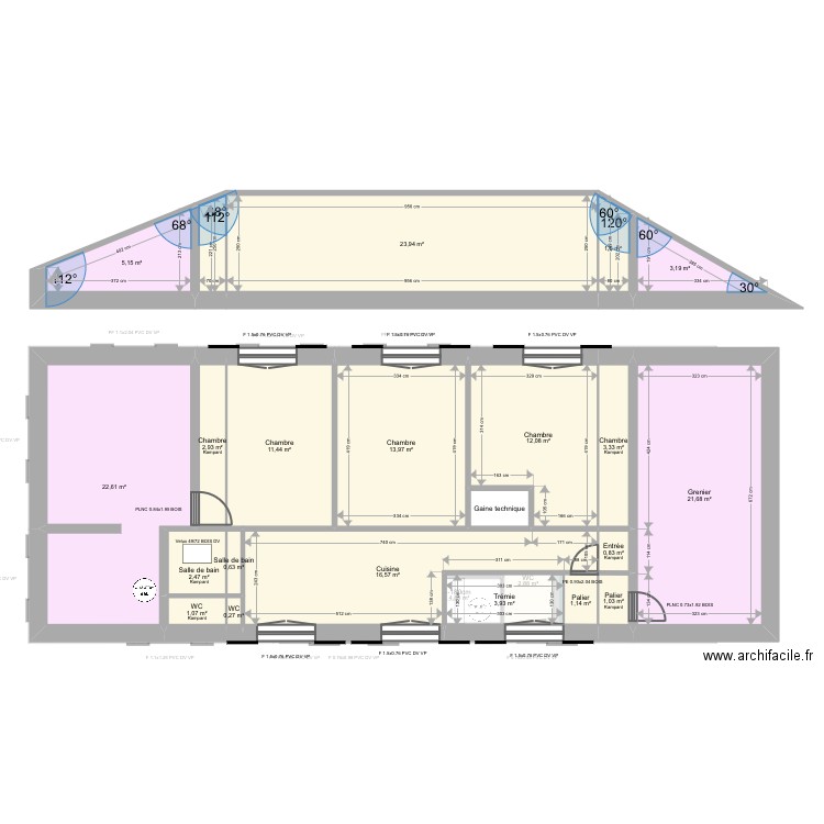 IZI 6. Plan de 38 pièces et 366 m2