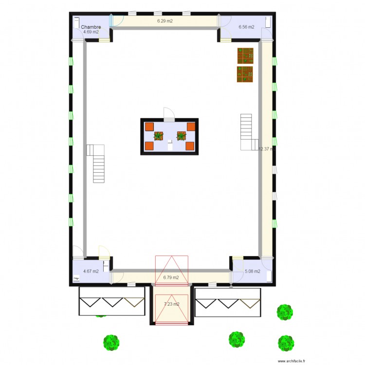 base ark Plan 9 pièces 62 m2 dessiné par chow