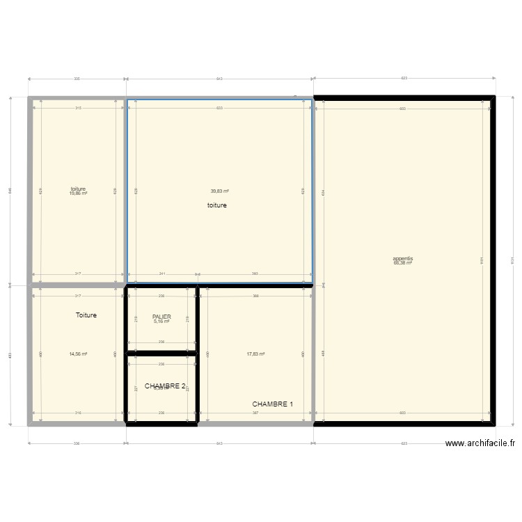 L' étage St Georges . Plan de 7 pièces et 169 m2