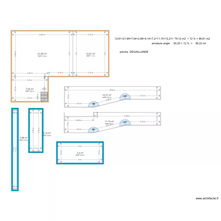 PISCINE  DEGAILLANDE. Plan de 