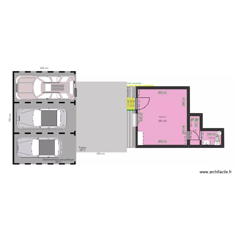 L EPICERIE AVANT TRAVAUX. Plan de 