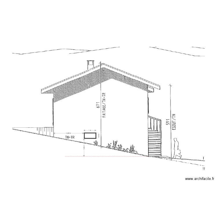 Facade EST Projet. Plan de 0 pièce et 0 m2