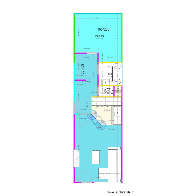 miles. Plan de 0 pièce et 0 m2