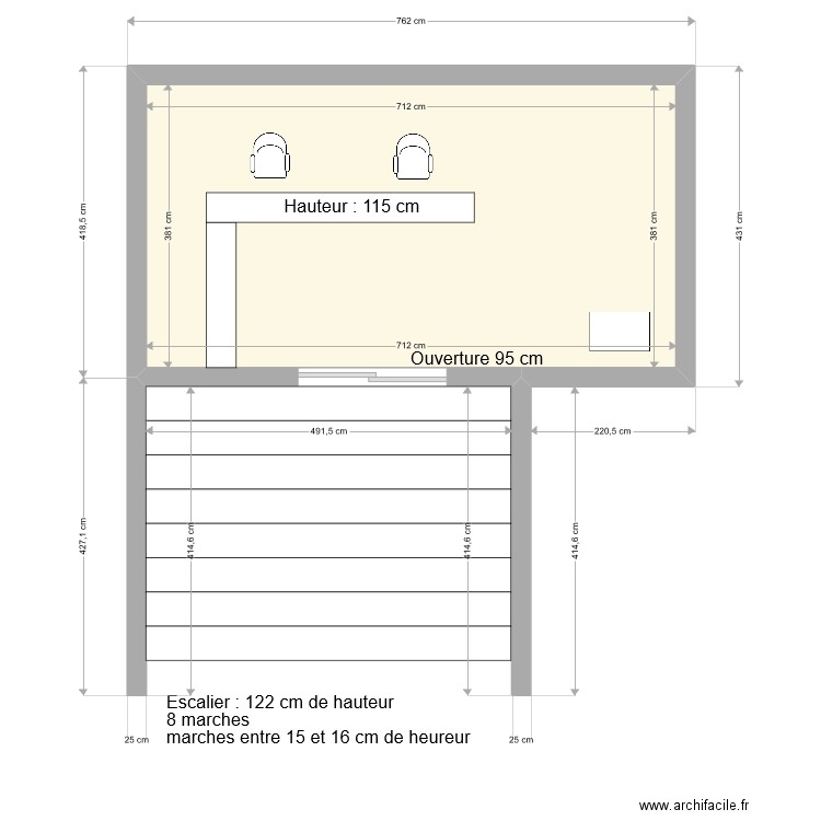 Beau Rivage - accueil. Plan de 1 pièce et 27 m2