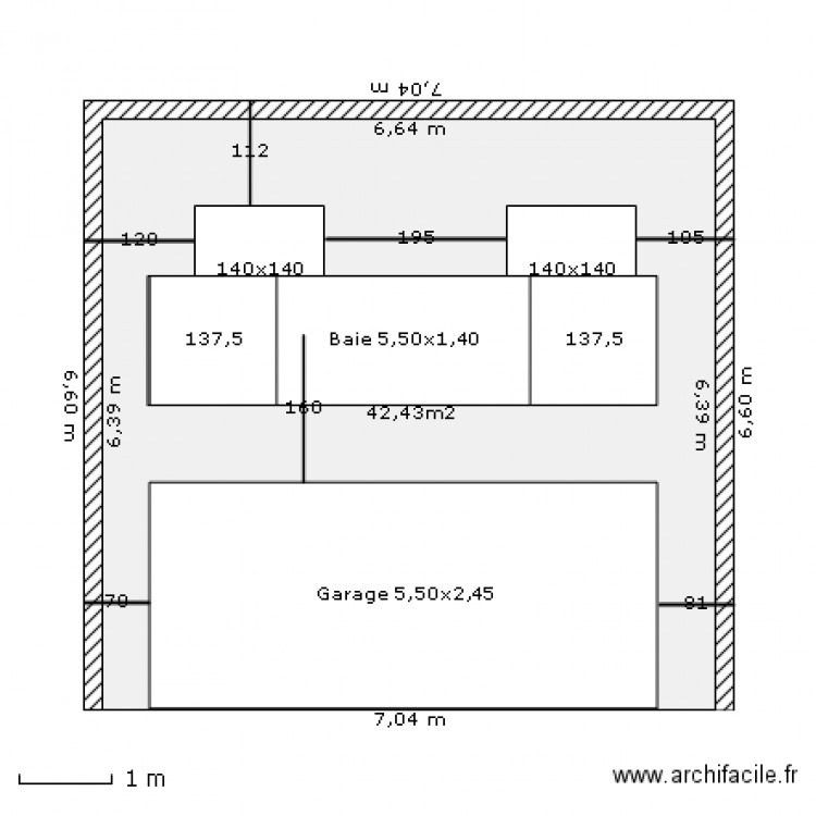 Fonsorbes facade principale. Plan de 0 pièce et 0 m2