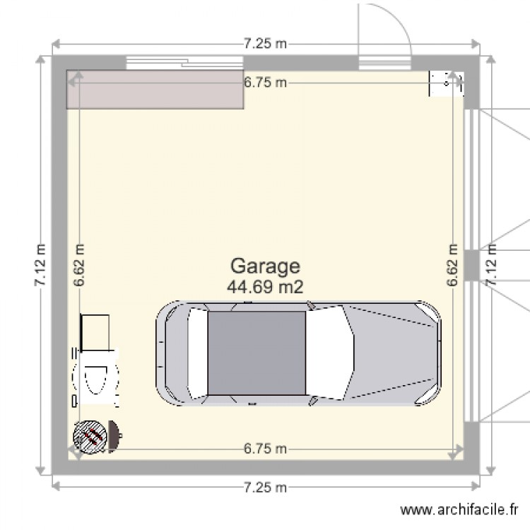 Garage double. Plan de 0 pièce et 0 m2