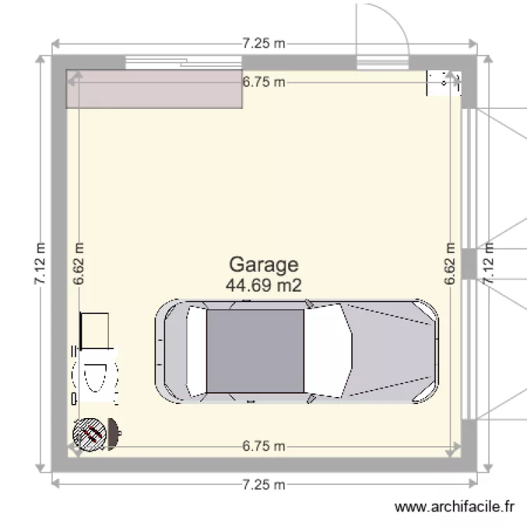 Garage double. Plan de 