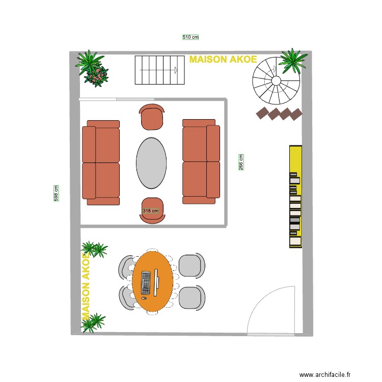 MAISON AKOE2. Plan de 1 pièce et 28 m2