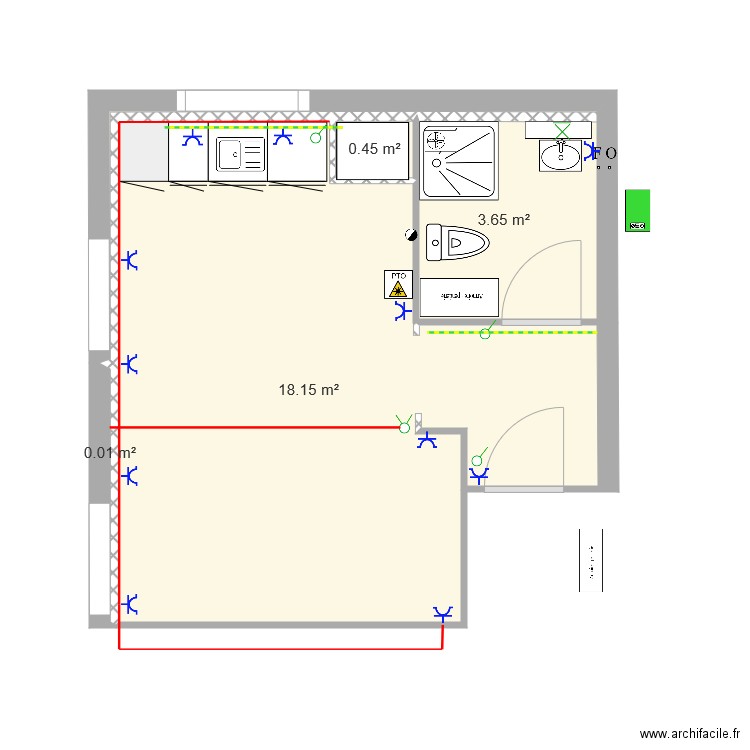 VR 9 Lausanne studio II coté. Plan de 0 pièce et 0 m2