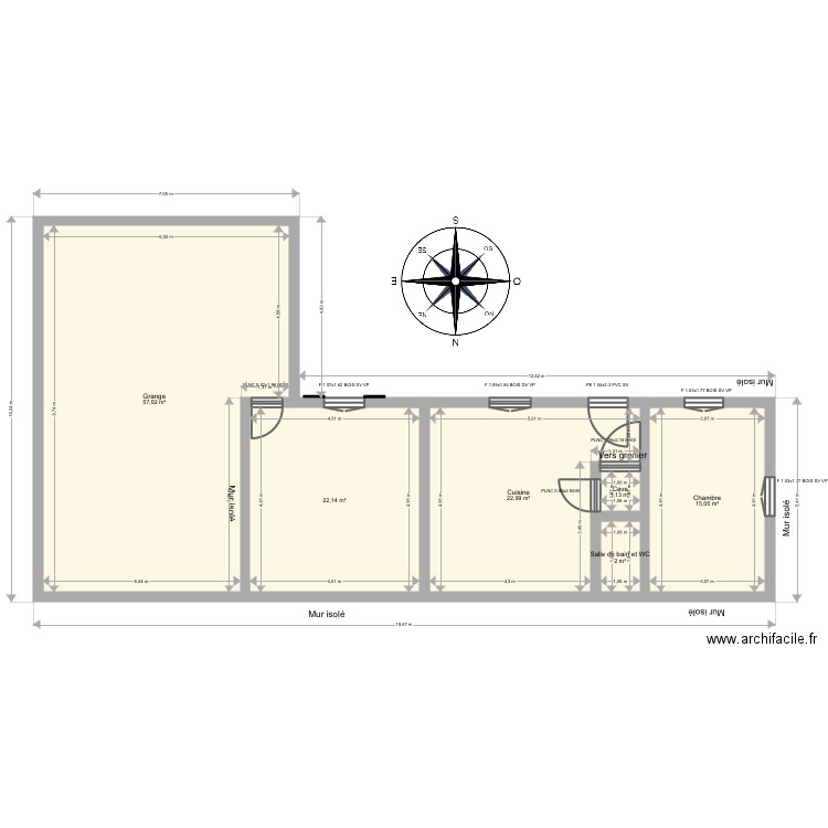 Bettini. Plan de 6 pièces et 120 m2