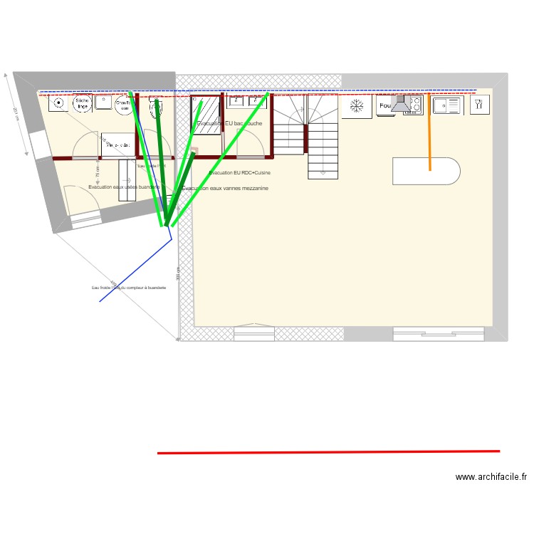 RDC 18 avril 22. Plan de 3 pièces et 76 m2