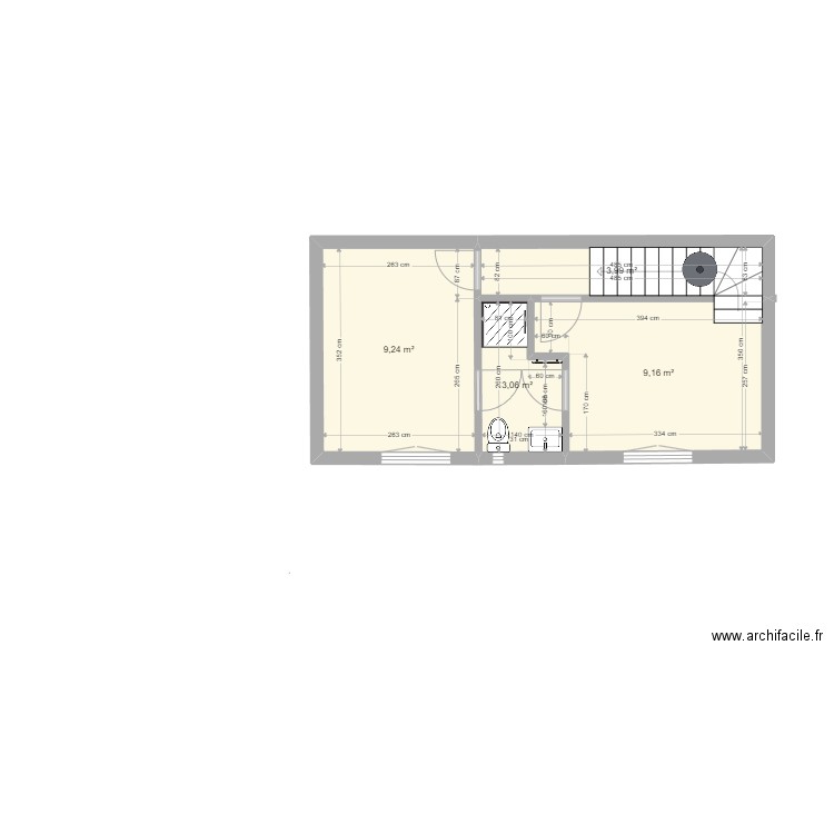 Plan 1er Etage CORNU V3. Plan de 4 pièces et 25 m2