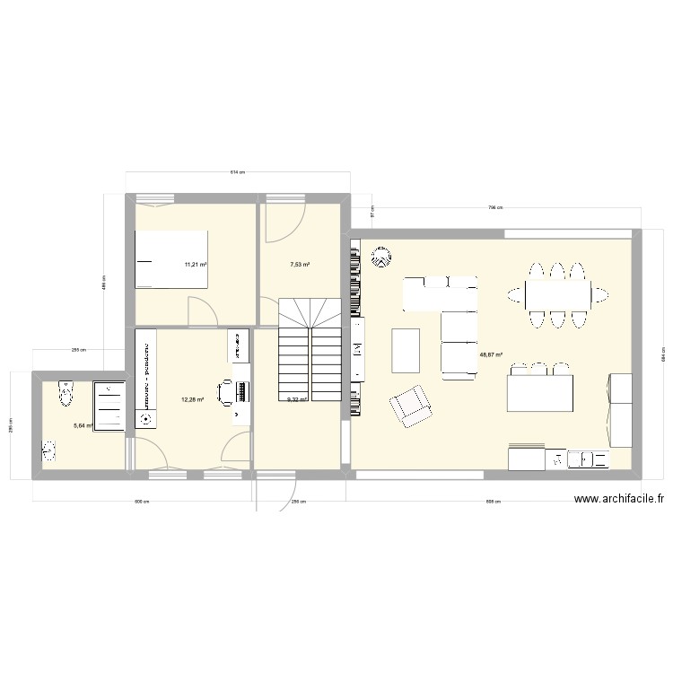 Cornelia ET BENOIT V1bis. Plan de 6 pièces et 95 m2