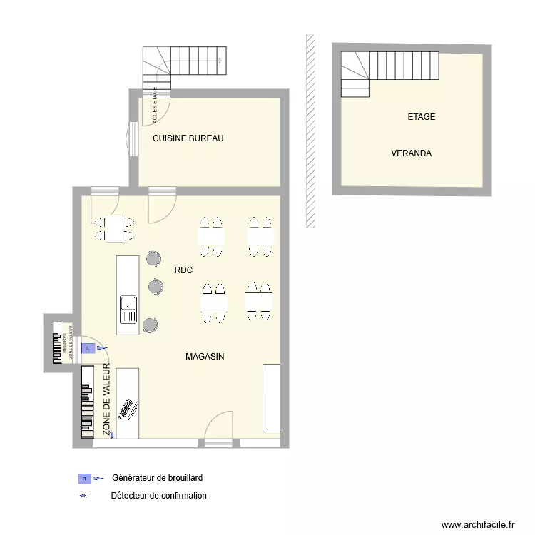 TABAC AU GALOPIN G&eacute;n&eacute;rateur de brouillard. Plan de 