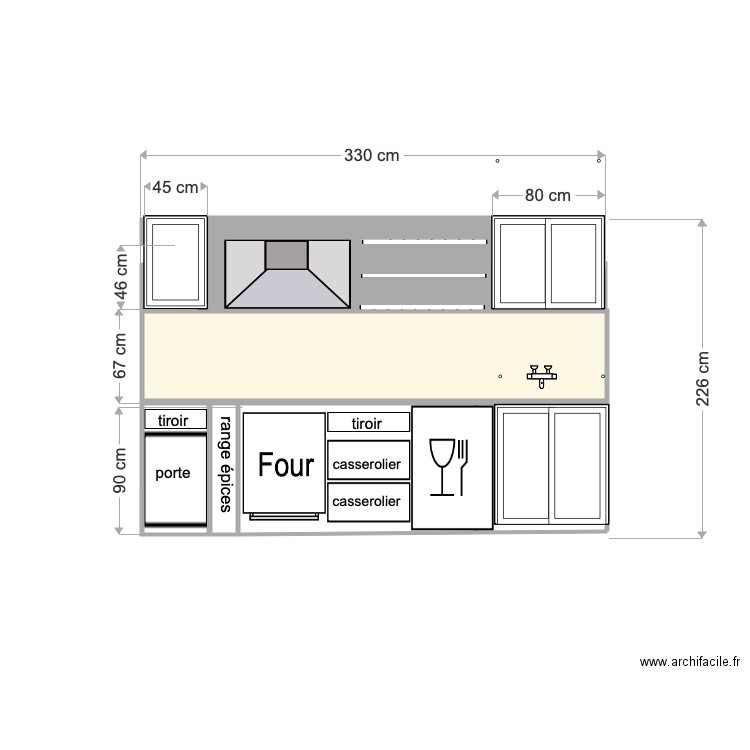 façade cuisine 2. Plan de 0 pièce et 0 m2