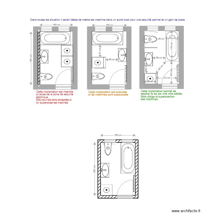 sdb Berinis. Plan de 5 pièces et 22 m2