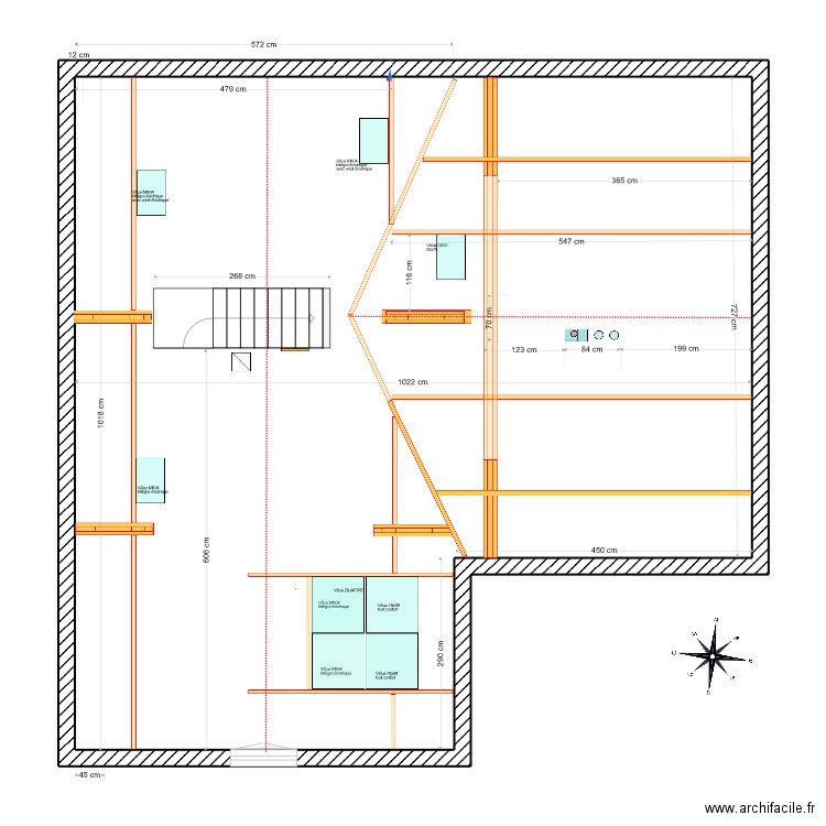 Existant / Vélux. Plan de 1 pièce et 91 m2