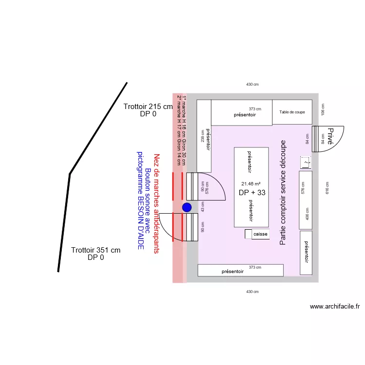 SARL COIN FROMAGES APRES TRAVAUX. Plan de 