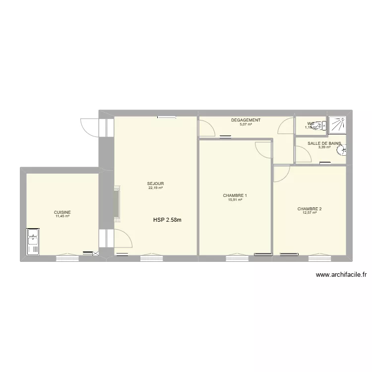 LOGEMENT ETAGE MAIRIE FRONTENAY. Plan de 