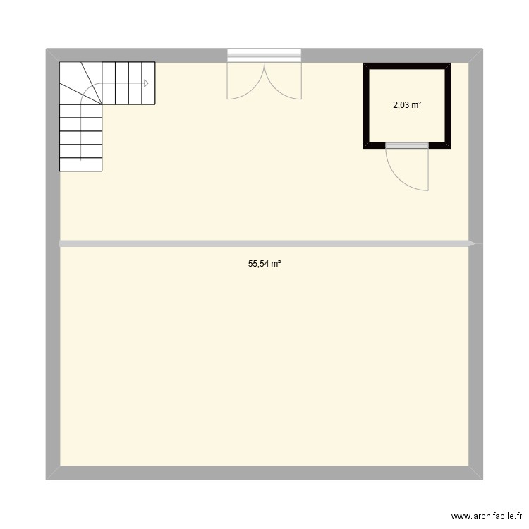 depot 1. Plan de 2 pièces et 60 m2