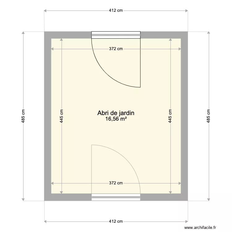 abri de jardin. Plan de 