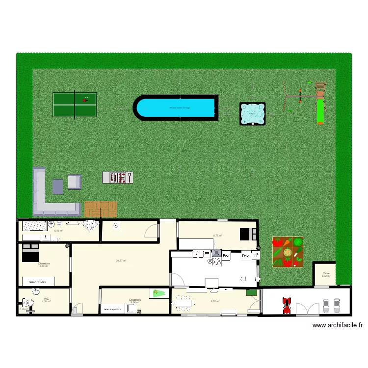 plan maison plein pied. Plan de 