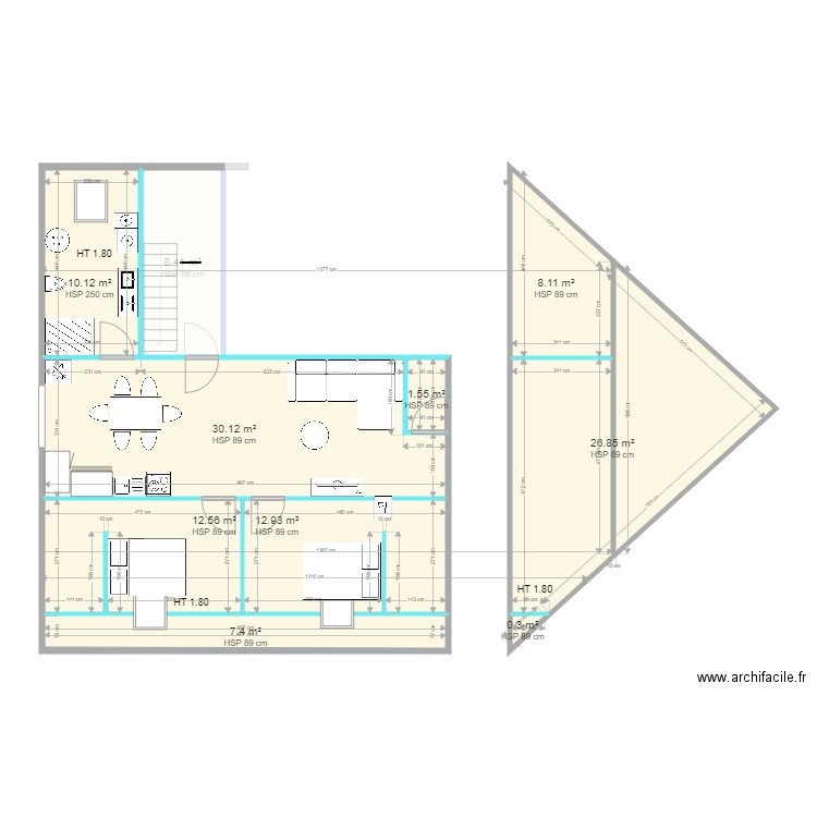 PACE. Plan de 12 pièces et 134 m2