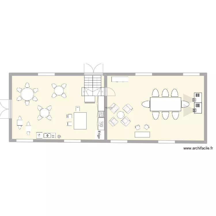 cantine/r&eacute;union. Plan de 